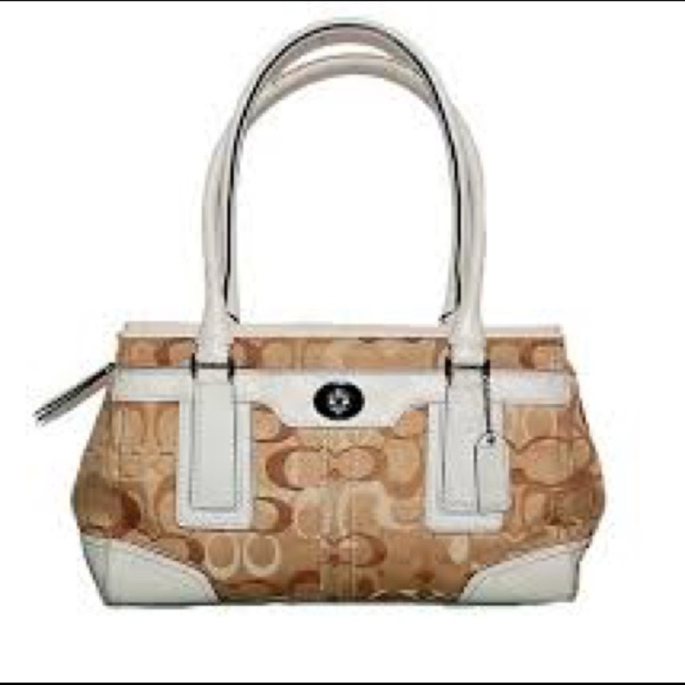👜 COACH Ivory Optic Jacquard 👜